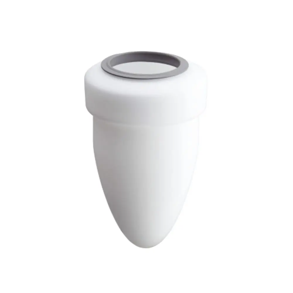 Weißer Lotionspender mit abgerundeter Form und grauem Rand. Das Produkt hat ein schlichtes Design und gehört zur AXOR Kollektion.
